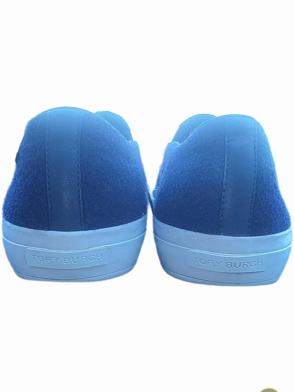 Tory Burch Rudi‎ Stardust Navy and Olive Slip-On Ombre Wool Sneakes Sz 8.5